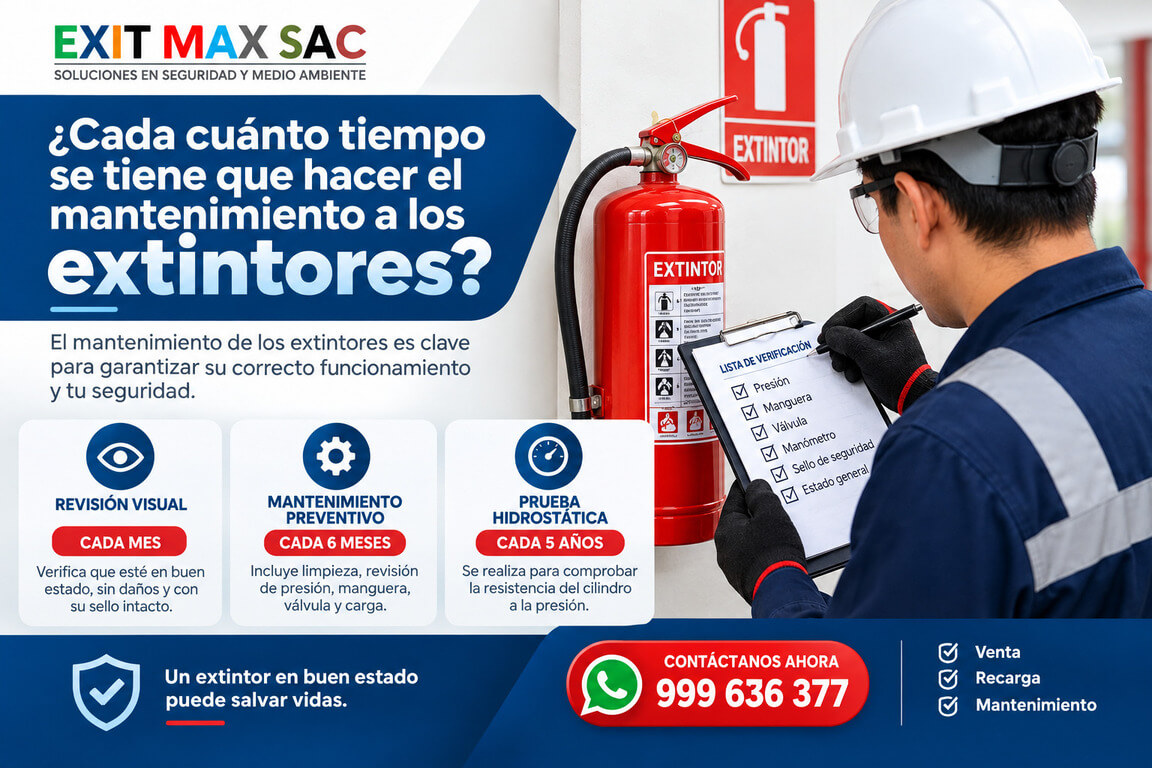 ¿Cada cuánto tiempo se tiene que hacer el mantenimiento a los extintores?