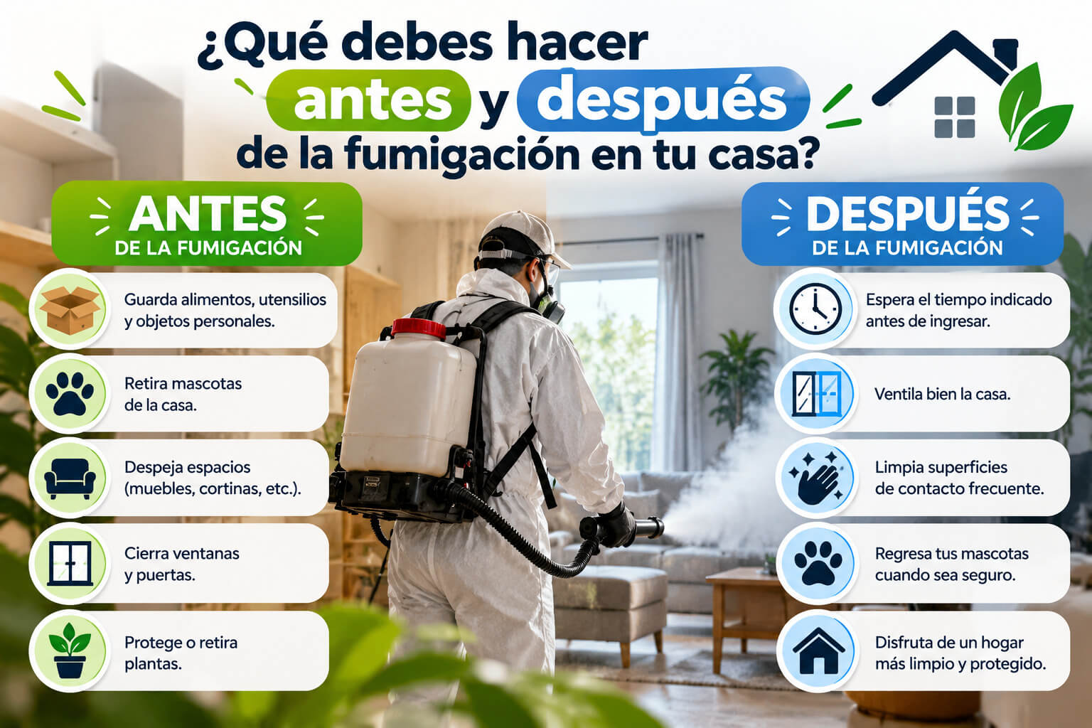 ¿Qué debes hacer antes y después de la fumigación en tu casa?