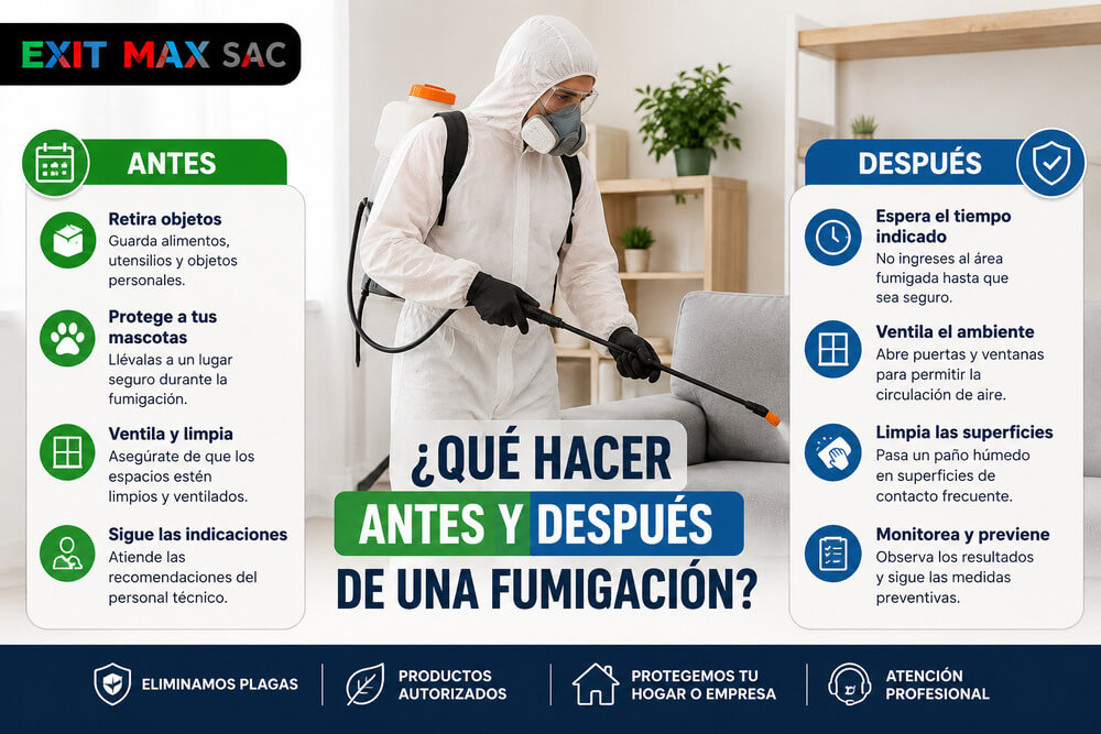 ¿Qué hacer antes y después de una fumigación?