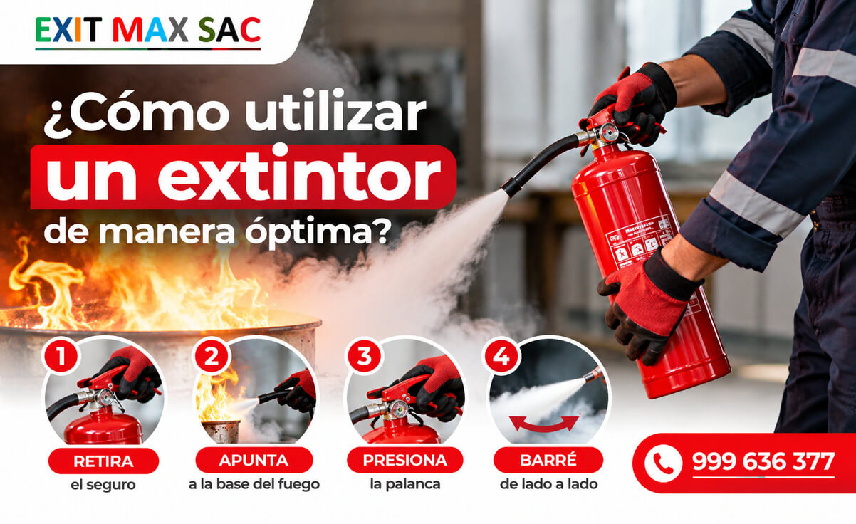 ¿Cómo usar un extintor paso a paso: guía con el método PASS?